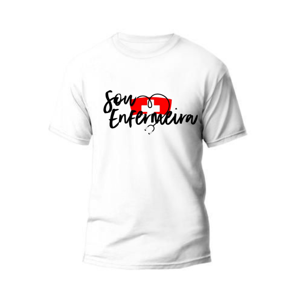 Camisa Tema Enfermagem Branca T-shirt 100% Algodão Unissex Envio Expresso.