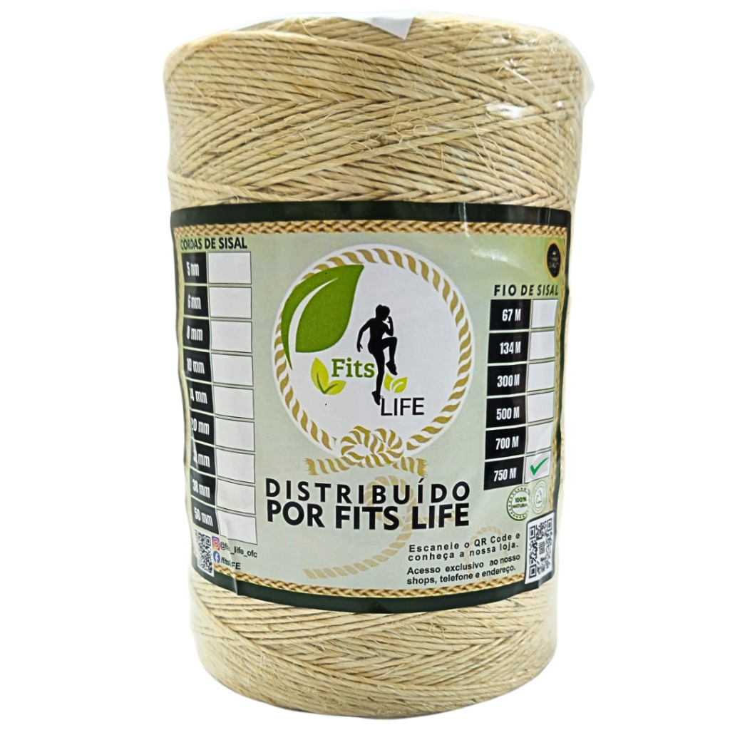 Barbante Fio Sisal 1,5 mm Rolo 750 Metros Artesanatos em Oferta na Shopee