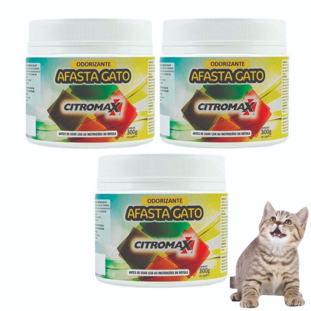 Kit 03 Espanta Gato Repelente para Gato Afasta Gato Citromax 300g Envio Imediato