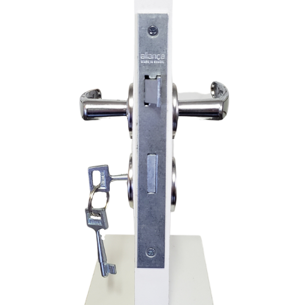 fechadura para porta quarto interna aliança 2700/11 roseta inox premium
