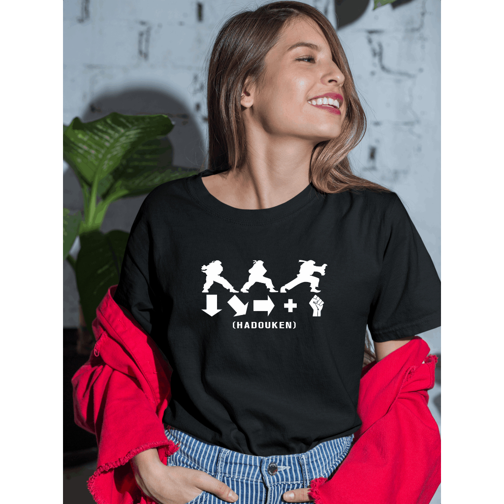 Camiseta Camisa Hadouken Jogo Video Game Ryu Luta Geek Street Fighter Unissex ou Baby Look