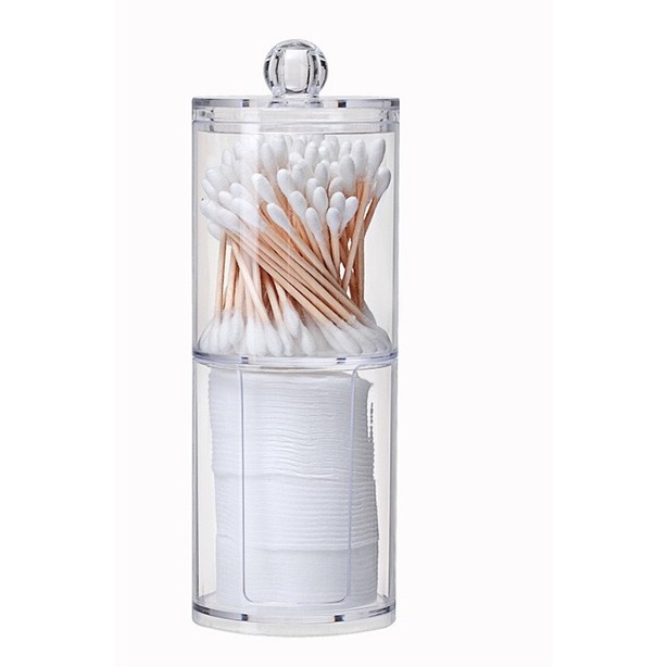 Porta Algodão Disco Organizador Em Acrílico para Banheiro