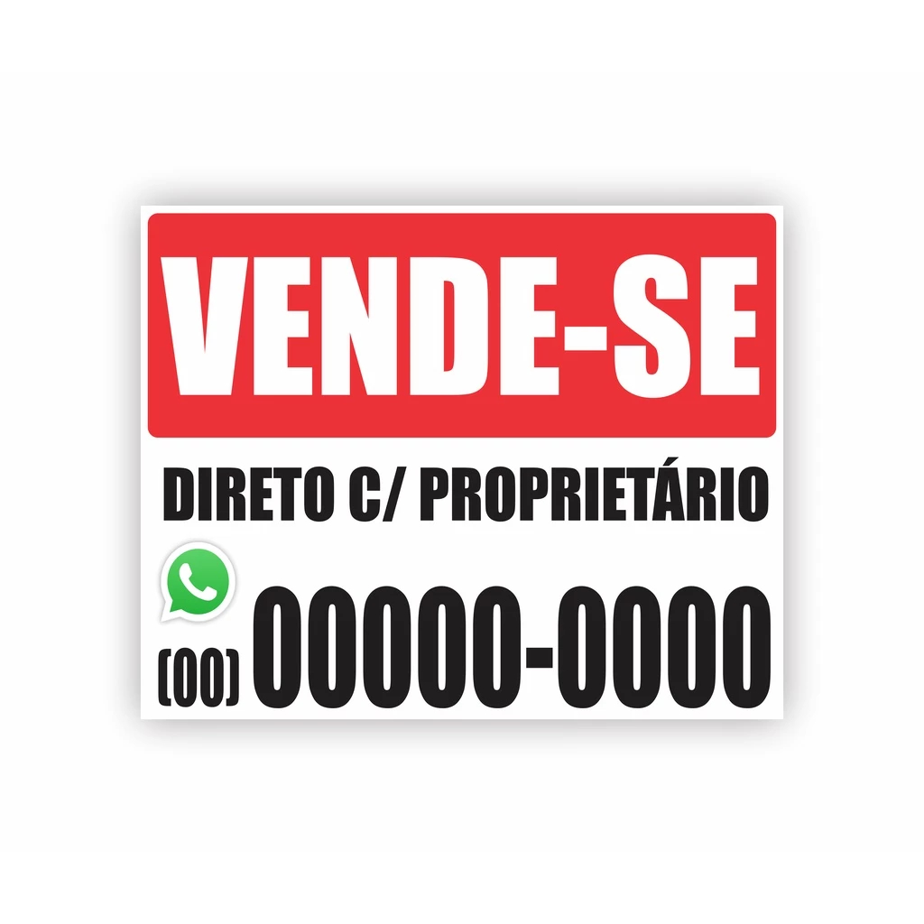 Placa de Vende-se ou Aluga-se Personalizável em Oferta na Shopee