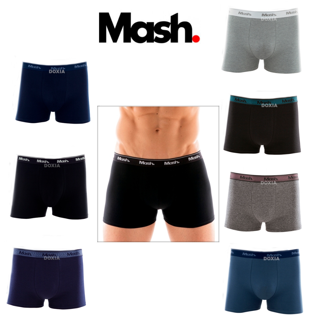 Cueca Boxer Masculina Cotton Algodão  Lisa Mash 1 PEÇA em Oferta na Shopee