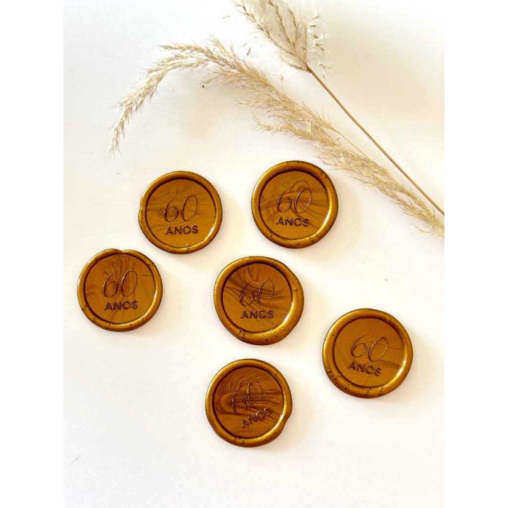 Lacres de cera 60 Anos convite de casamento - Envio Imediato