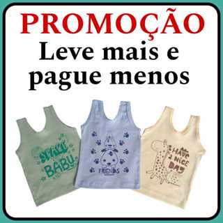 Camiseta Regata Bebê Infantil malha Silkada Masculina 100% algodão Menino em Oferta na Shopee