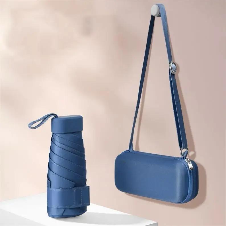 Mini guarda chuva Praia Portátil Dobrável 6 Bone UPF50+ Cápsula Sombra do sol Guarda Feminino MDL01 em Oferta na Shopee