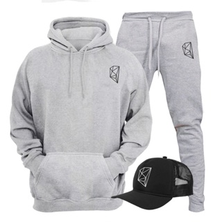 Kit Plus Size Agasalho Canguru e Calça Moletom Estampado G1 A G5 + Boné em Oferta na Shopee