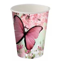 8~40 COPO PAPEL FESTA JARDIM DAS BORBOLETAS 200ML FESTCOLOR (CHOCO)