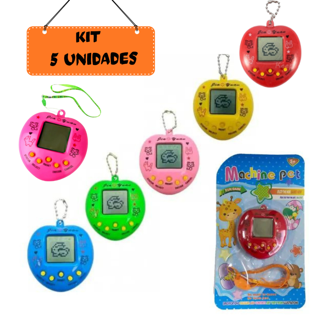 Kit com 5 Unidades  Novo Bichinho Virtual Tamagochi Animais Brinquedo 168 Bichos Com Cordão em Oferta na Shopee