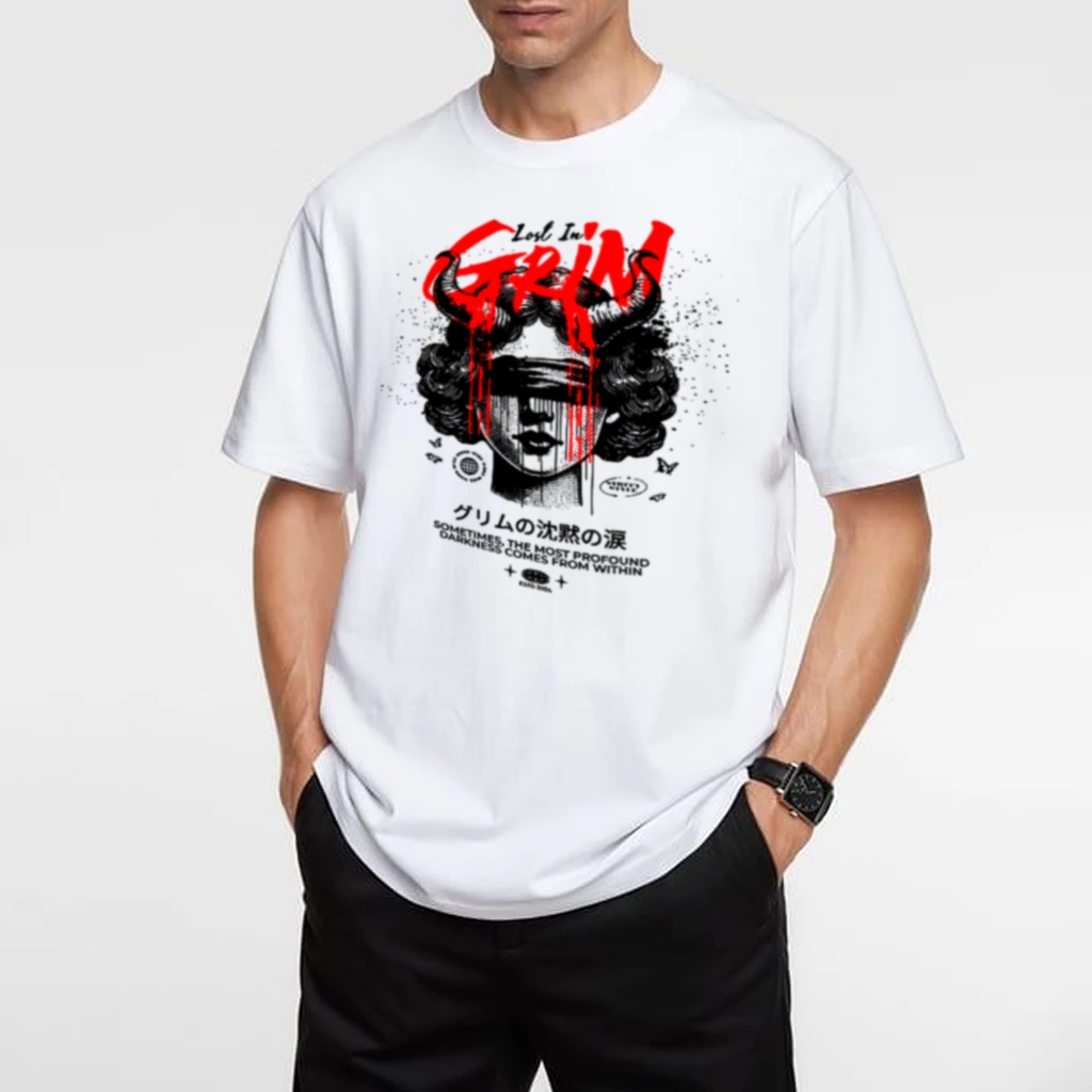Camisa camiseta básica streetwear "lost in grim"