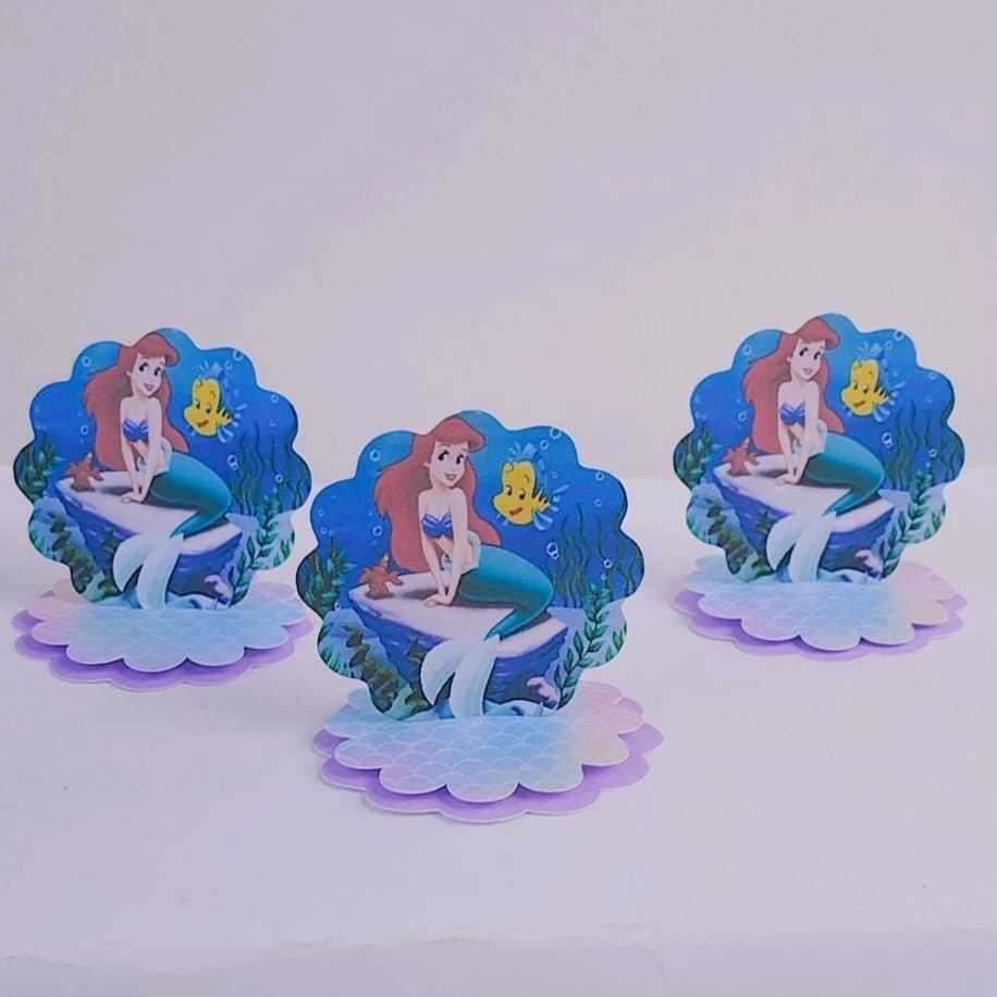 Kit Aplique 3D, 10, 20, 30 ou 40 und. Tag SEREIA ARIEL Personalizada | Lembrancinhas | Festa infantil | Aniversário