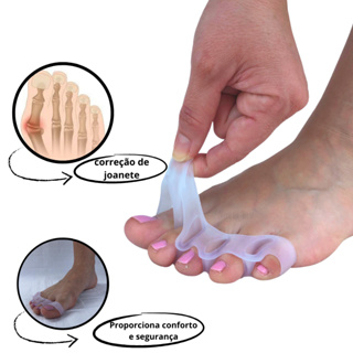 Par Corretor E Separador De Dedos Para Joanete Silicone Protetor Pés Todos Os Dedos em Oferta na Shopee