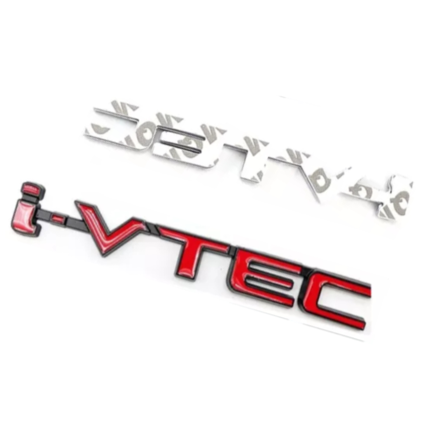 1UN Emblema Vtec Vtec V Tec Metal Civic Si Vti Fit New Civic VERMELHO E PRETO
