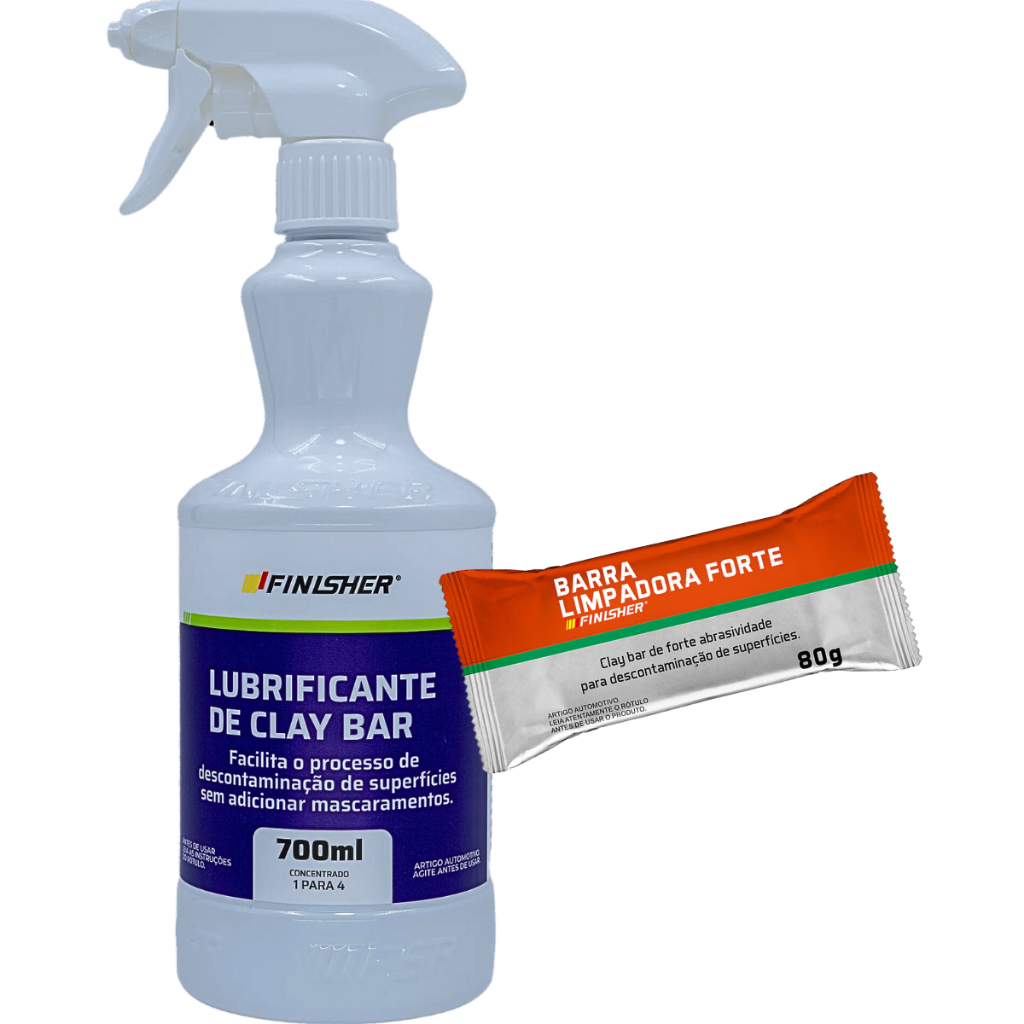 Lubrificante De Clay Bar 700ml + Barra Limpadora Finisher