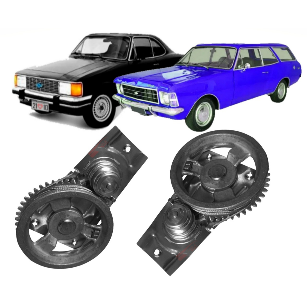 Par Maquina Vidro Manual Opala 2ptas 1972/1988