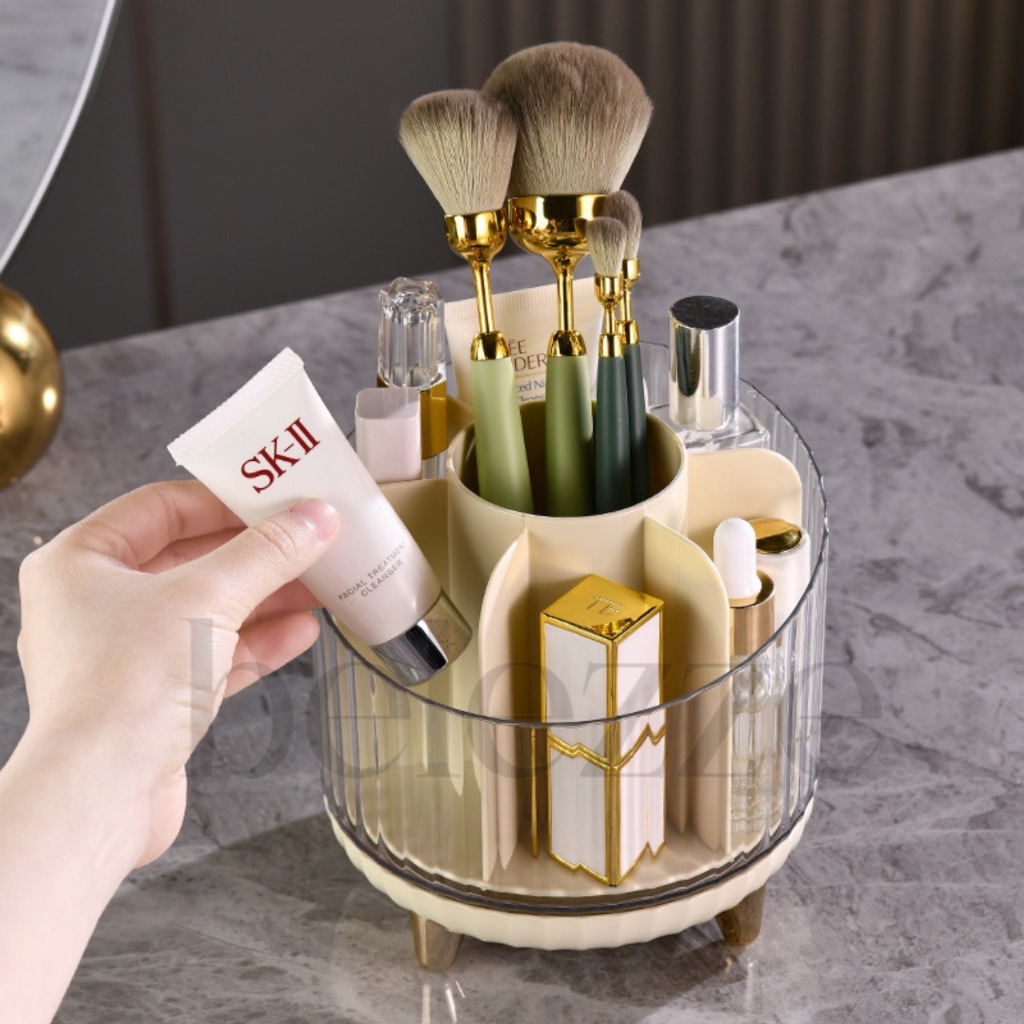 Organizador Giratório 360° Porta-Pincéis de Maquiagem e Cosméticos