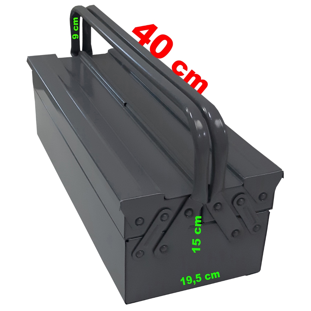 Caixa Ferramenta 3 Gavetas de 40 Cm Sanfonada Cabo FIXO CINZA 400.340 em Aço Reforçada 5 7 NILART em Oferta na Shopee