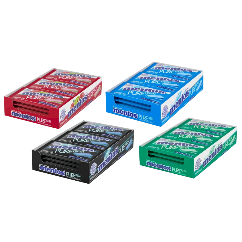 Chiclete Mentos 3 Camadas Sem Açucar 8,5g 15 Unidades - Escolha o Sabor em Oferta na Shopee
