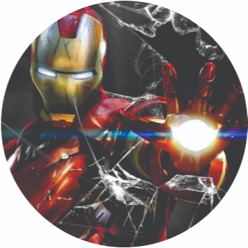 Painel em Lona Redondo Sem Elástico - Tema Homem de Ferro - Lona Fosca