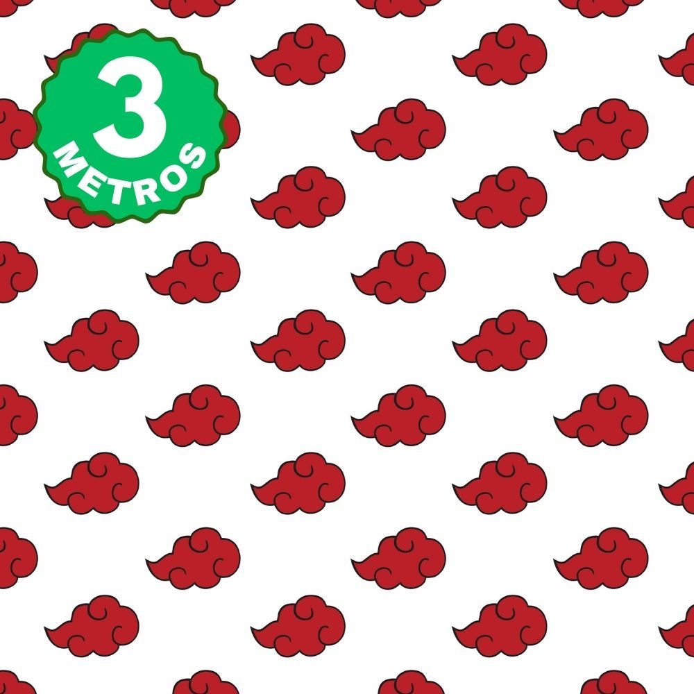 Papel de Parede Adesivo Anime Manga Akatsuki Naruto Nuvens Quadrinhos 3 Metros
