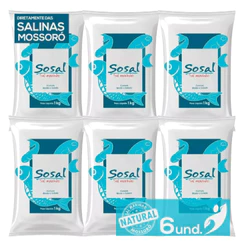 KIT 6x Sal Marinho Integral Mossoró Moído 1kg Natural - Sosal