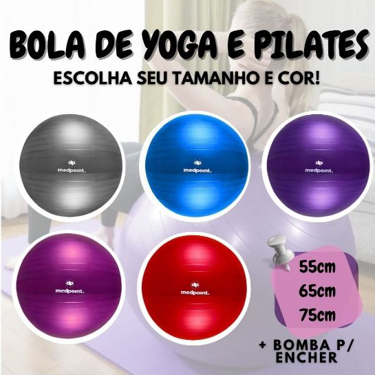 Bola Suiça 55cm 65cm e 75cm de Yoga Pilates Ginastica Academia Gymball ioga fisioterapia