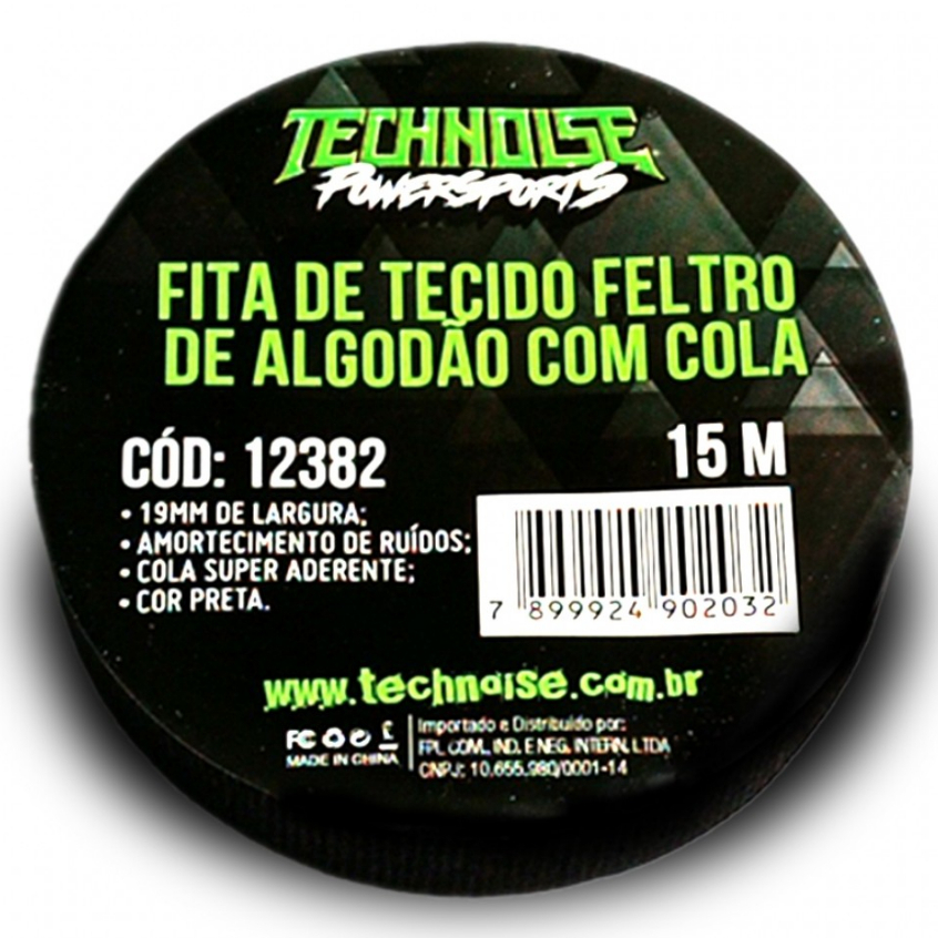 Fita de Tecido Feltro de Algodão Technoise Para Chicotes 15m - Super Aderente