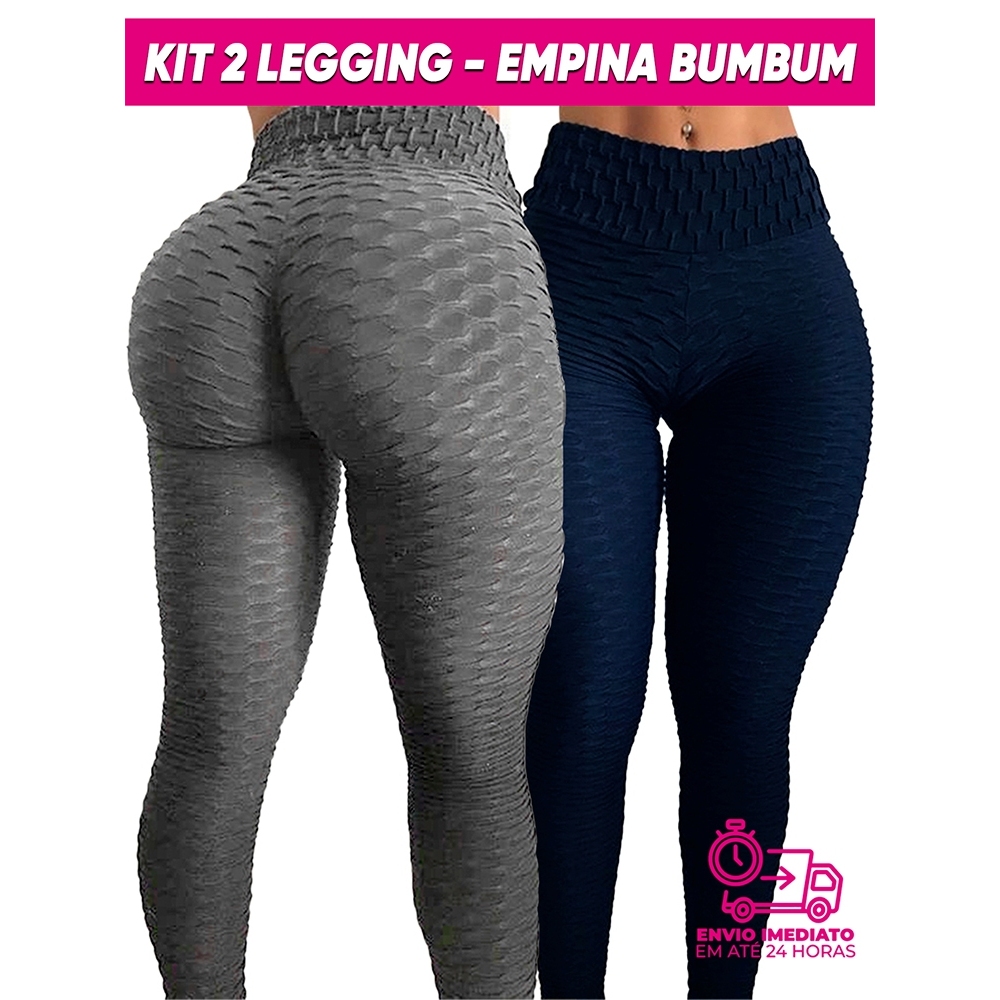 Kit 2 Leg suplex bolha Celulite Cós Alto 3D Flocada Legue Cintura Alta Envio Imediato Academia Empina Bumbum Fitness