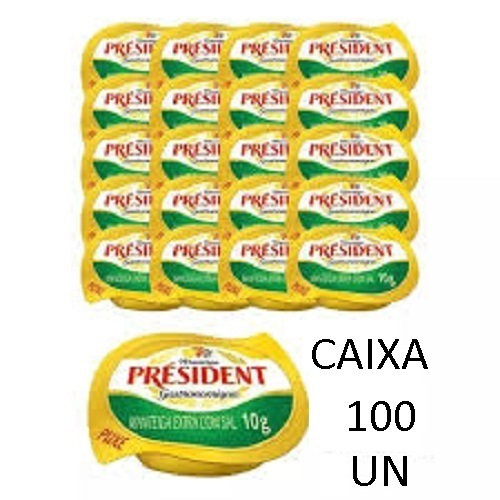 Manteiga Extra Com Sal President Em Sachê Blister De 10g Para Hotel e Pousada ESCOLHA ABAIXO AQUANTIDADE