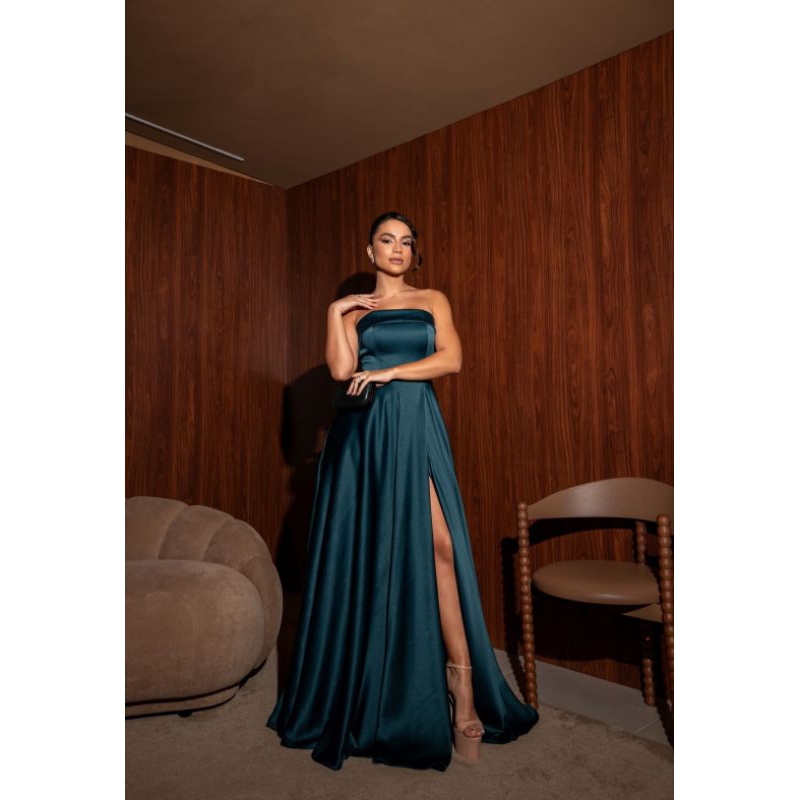 vestido longo elegante de madrinha 092 em Oferta na Shopee