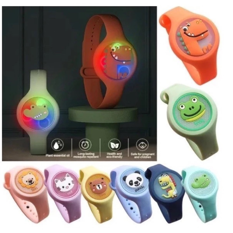 Relógio Repelente de Mosquitos com Pulseira Luminoso Infantil Anti Mosquito