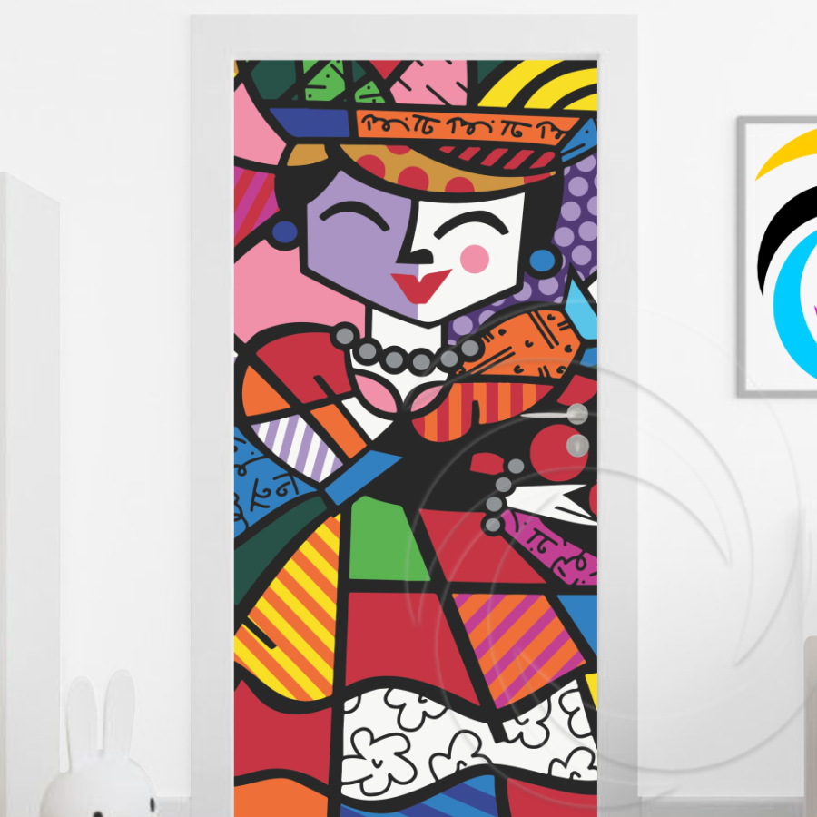 Romero Brito 03492 - Papel Parede Adesivo para Portas de Madeira ou Vidro Decoração Revestimento