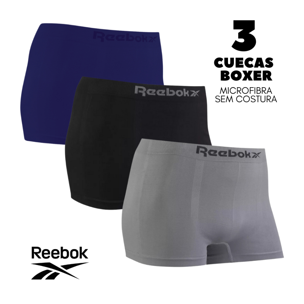 Kit 3 Cuecas Reebok Original em Microfibra Sem Costura em Oferta na Shopee