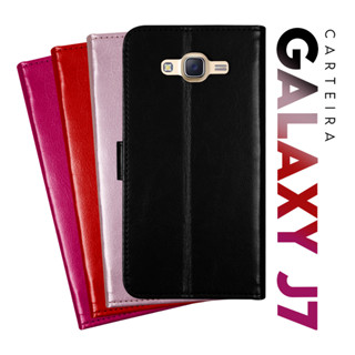 Capa Case Capinha Carteira Flip Cover Couro Sintético PRETA Samsung Galaxy J7 J700 - J7 Neo J701 5.5 pol Cell in Power25 em Oferta na Shopee