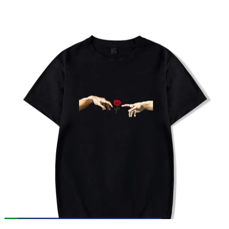 Camiseta Unissex Estampada A Criação De Adão Rose