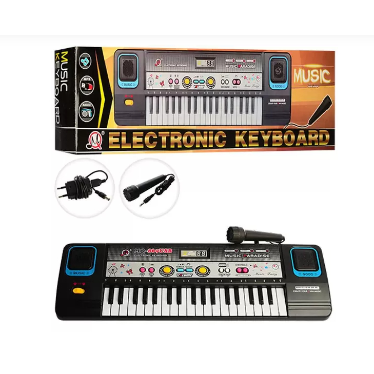 Teclado Elétrico Musical Infantil Com Microfone E Fonte - Toy king