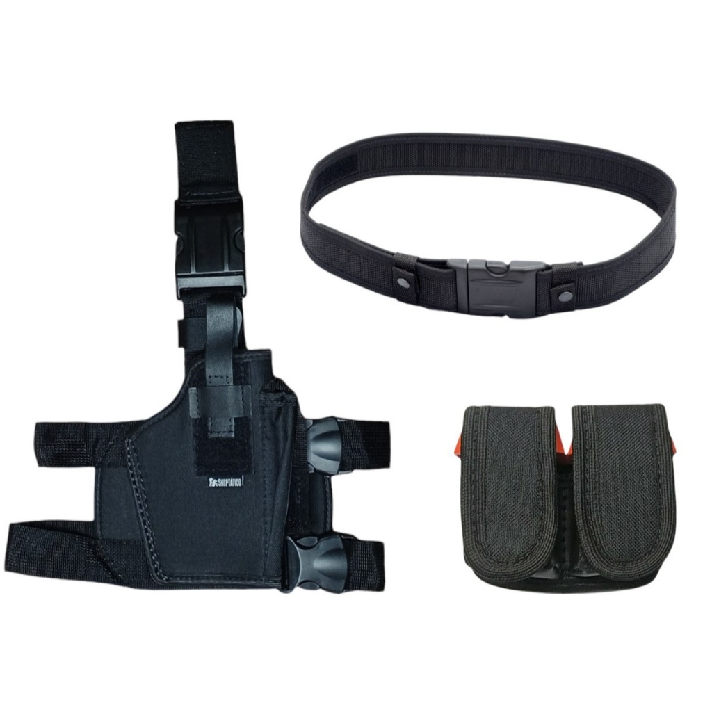 Coldre Pistola Arma Não Letal Spark Taser + Cinto Guarnição