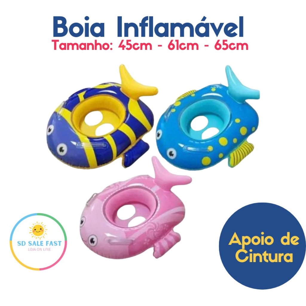 Boia Fralda Inflável Apoio de Cintura Pernas e Mãos para Piscina Praia Verão Lazer Infantil Kids
