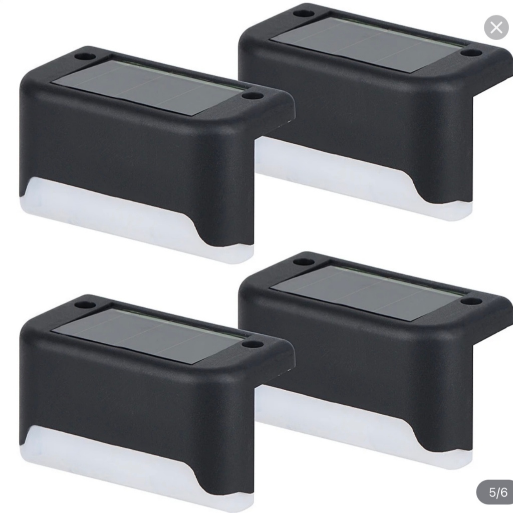 16 ou 20 ou 24 uni de Balizador de Escada Energia Solar Luminaria LED Sobrepor Externo Preto 2