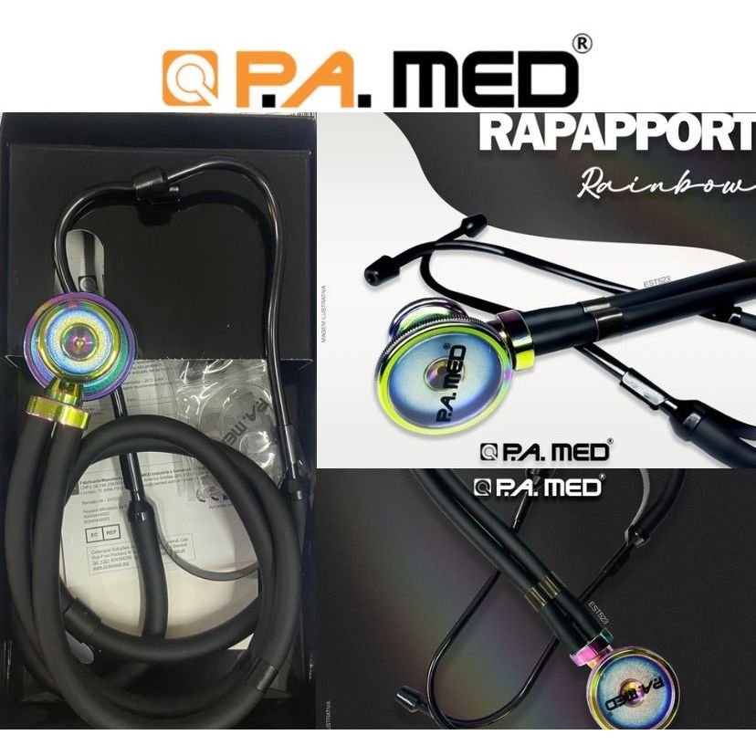 Estetoscópio Lançamento Varios acessórios Pa med  Black Rainbow