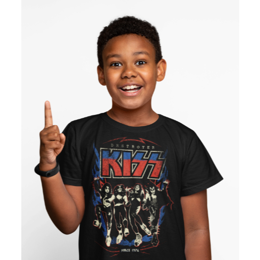 Camisa Infantil/adulto Kiss Banda Camiseta Em Algodao