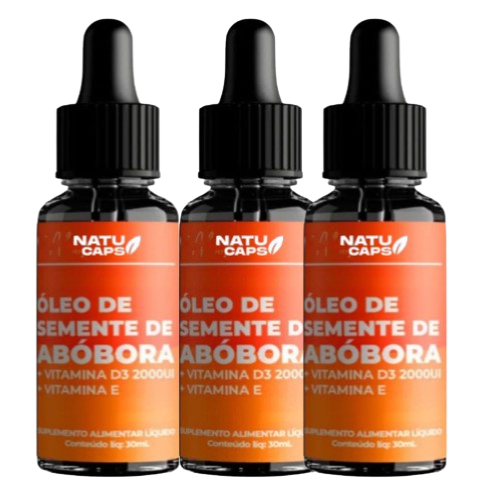 Kit 3 Un Óleo de Abóbora 90 ml – Gotas Naturais – Vitalidade, Saúde e Imunidade – Original em Oferta na Shopee