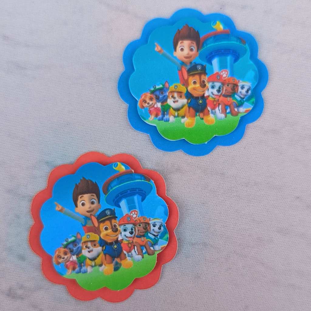 Aplique 3D Patrulha canina  Tag Personalizada Escalope Lembrancinha Festa Infantil
