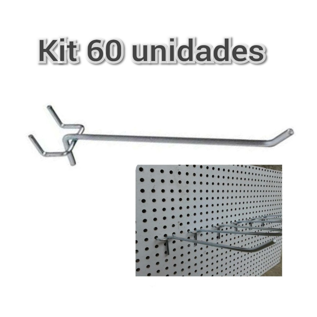 Gancho Eucatex Para Painel Perfurado de 15cm kit com 60 unidades em Oferta na Shopee