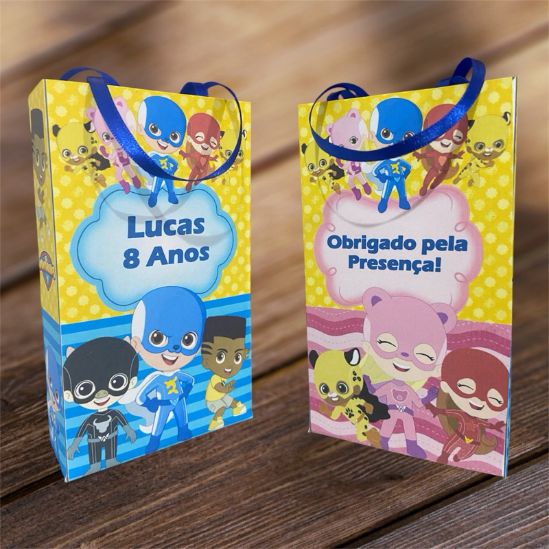 Sacolinha personalizada Os aventureiros 15 unidades