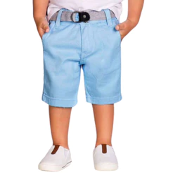 Bermuda sarja Azul Bêbe Menino short infantil juvenil com regulagem