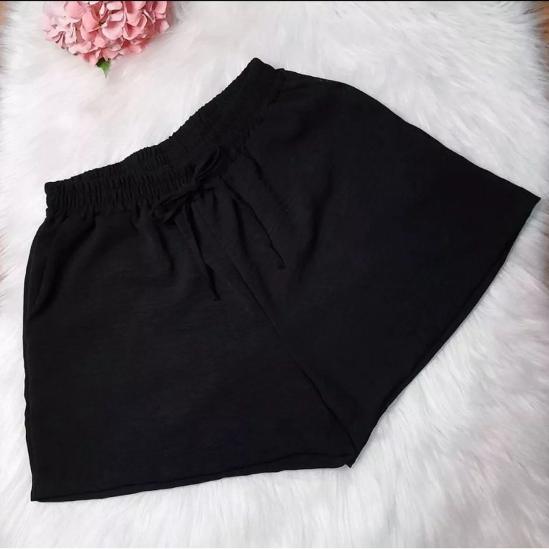 Short Feminino Básica Duna Com Bolso Elástico Moda Tendência Verão Praia