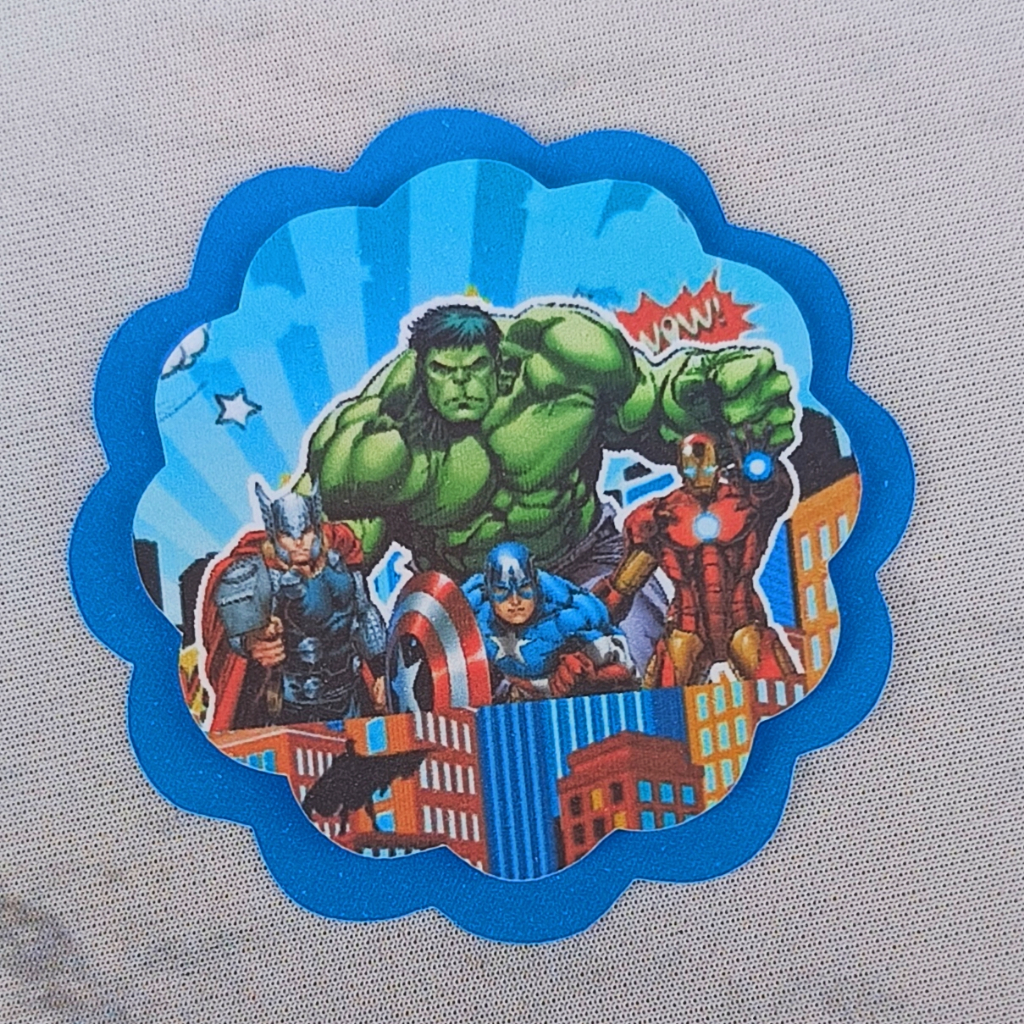 Aplique 3D Vingadores Super Heróis Tag Personalizada Escalope Lembrancinha Festa Infantil