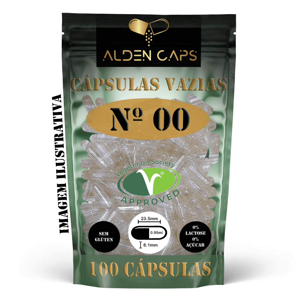 100 Cápsulas Vegetais Veganas Incolores Nº 00 (1.000mg)
